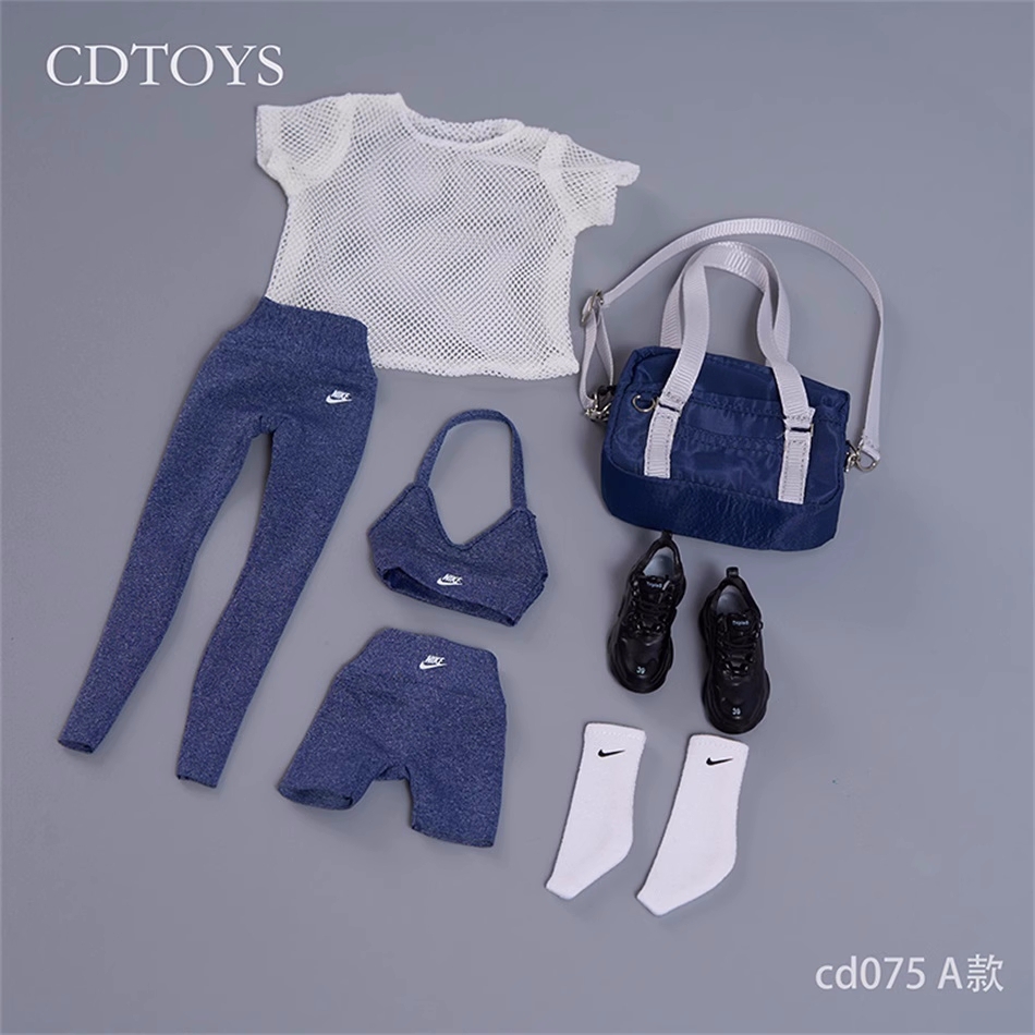 1/6 女性フィギュア cdtoys cd075A ヨガウェア フィットネスウエア ブラ レギンス スニーカー 靴下 トップス 学生鞄 コスチュームセット