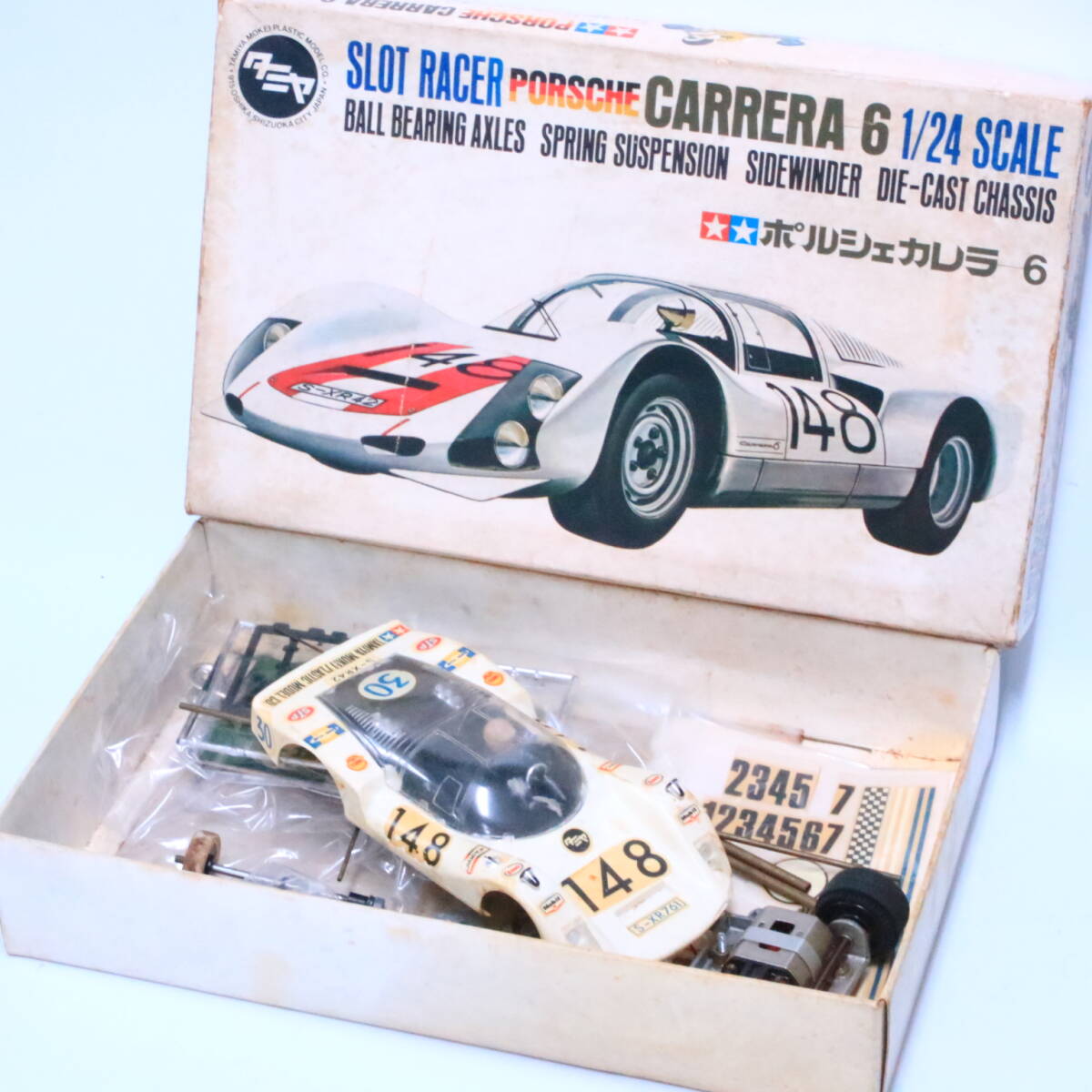 タミヤ1/24 スロットカー ポルシェカレラ6 R380ボディ・コグレシャーシ付 黒丸 タミヤ 1/24 ポルシェ カレラ6 スロットカー 完成品 参考