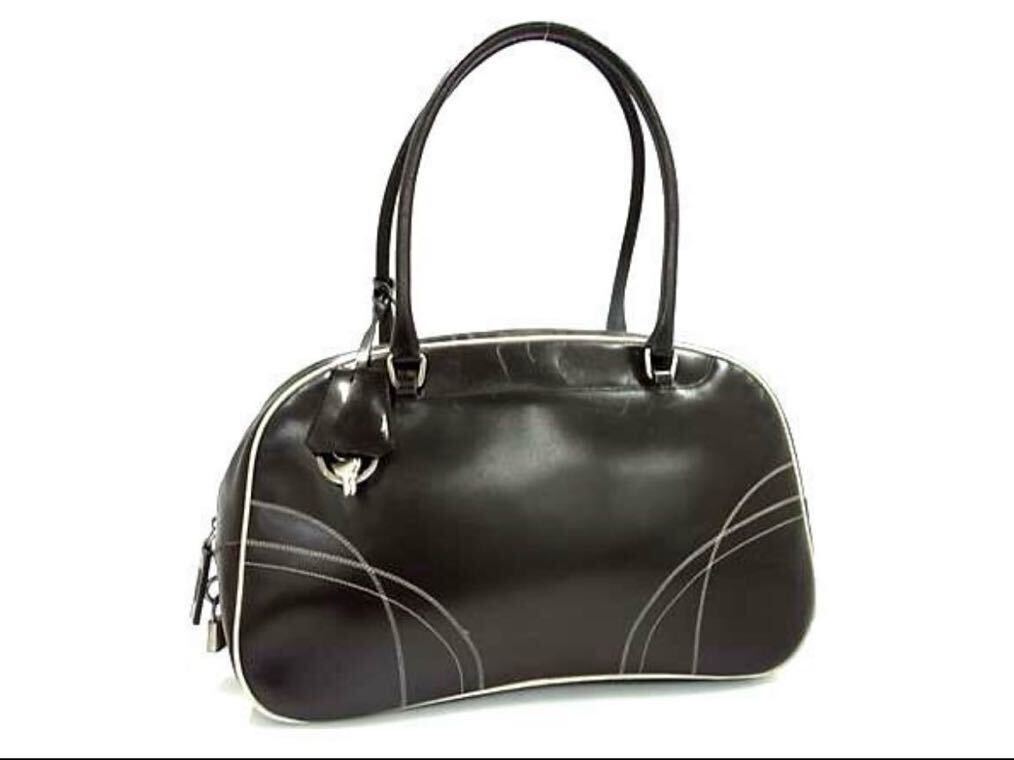 Yahoo!オークション - 2000AW PRADA ハンドバック レザー Yahoo!オークション - 2000AW PRADA ハンドバック レザー