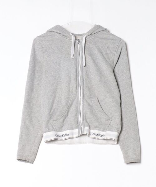「Calvin Klein Underwear」 ジップアップパーカー X-SMALL グレー レディース