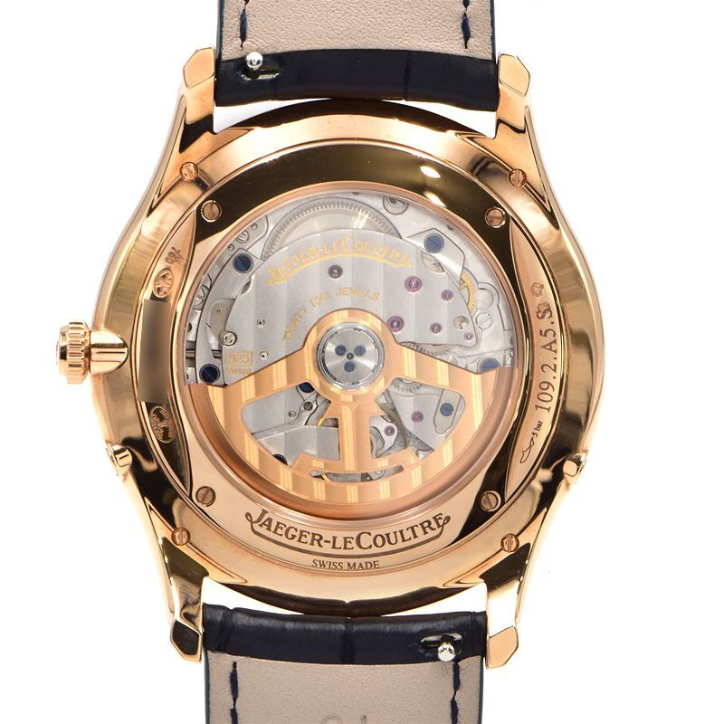 [3 год гарантия ] Jaeger-Le Coultre мужской тормозные колодки Ultra тонкий moon Q1362580 коробка гарантия K18PG moon phase самозаводящиеся часы наручные часы б/у бесплатная доставка 
