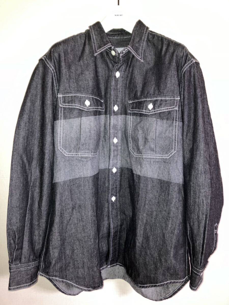 2001年秋冬 ラインデニムシャツ コムデギャルソン オム shirt 2001年秋冬 ラインデニムシャツ コムデギャルソン オム shirt