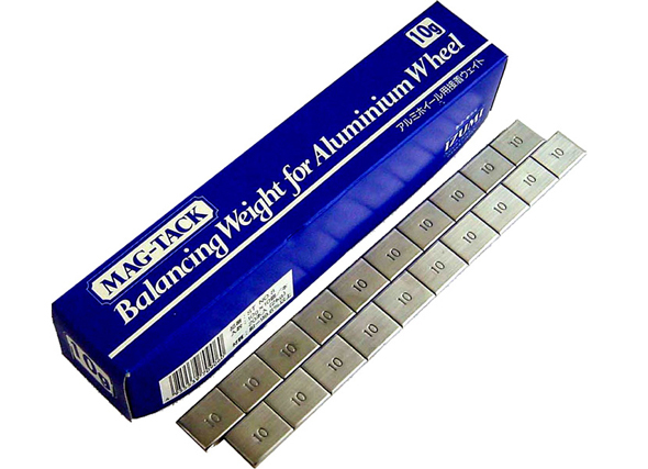 泉産業貿易 鉛製接着式バランスウェイト 板タイプ 10g 白テープ 入数:2KG入(10個×20本)×10箱 ST NO.8