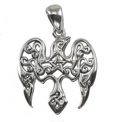 DD: Silver Small Raven Pentacle Pendant