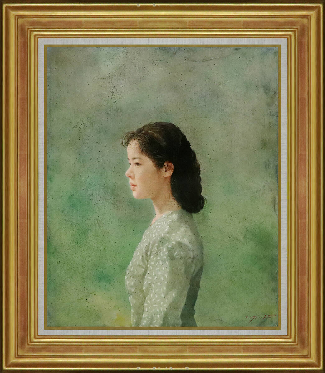 GLC】藤井勉 「少女」 ◇プレート付額・油彩6号 無所属 GLC】藤井勉 「少女」 ◇プレート付額・油彩6号 無所属
