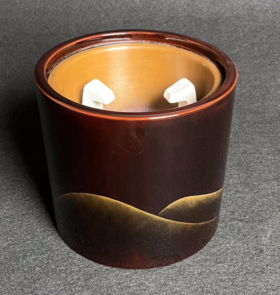 輪島塗　遠山蒔絵　丸火鉢　木製漆器　新品五徳付　木箱　茶道具　手炙り　マジックブレットブレンダー 