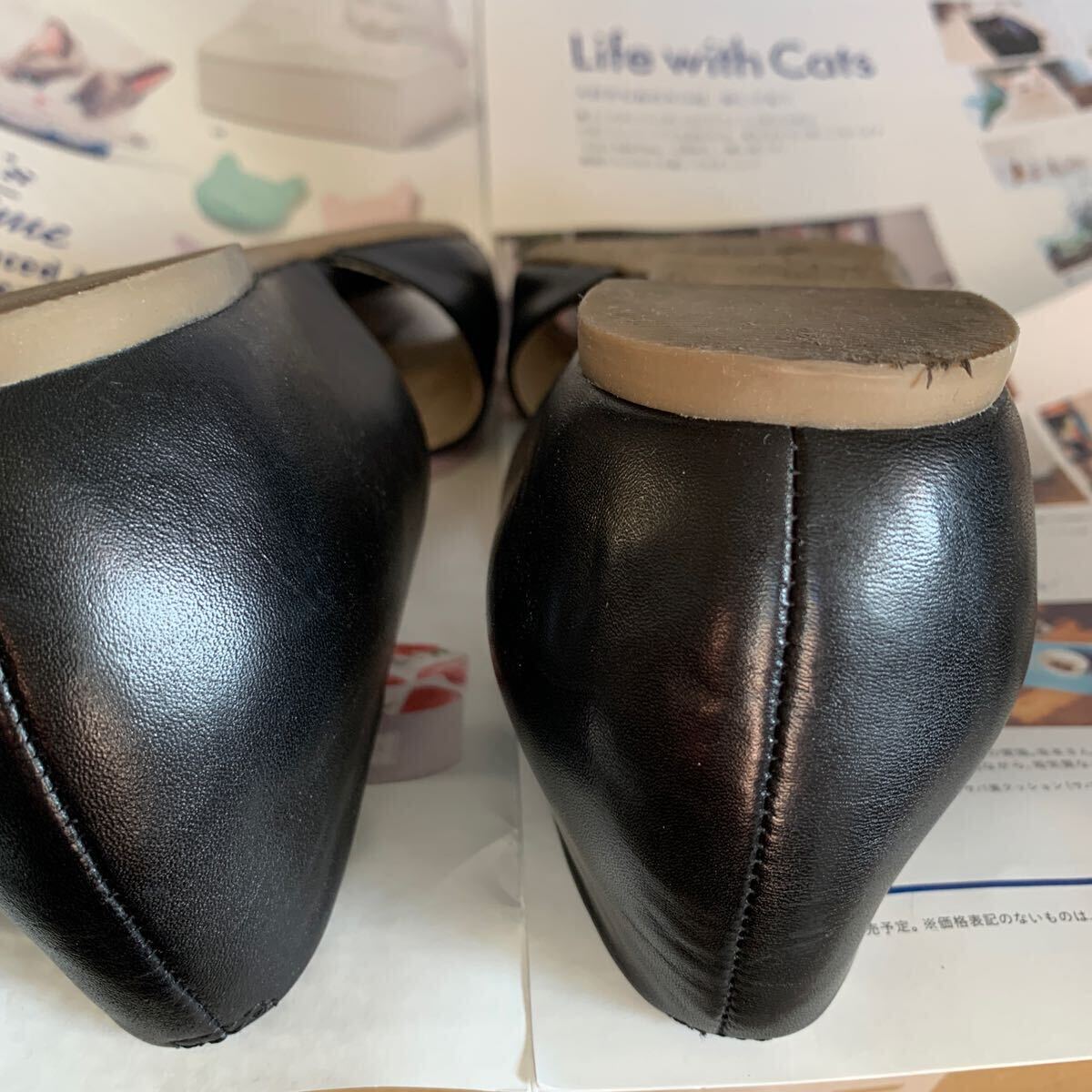 送料無料 サヴァサヴァcava cava 靴 レディースシューズ フラットパンプス サンダル 24.0 ブラック USED_画像6