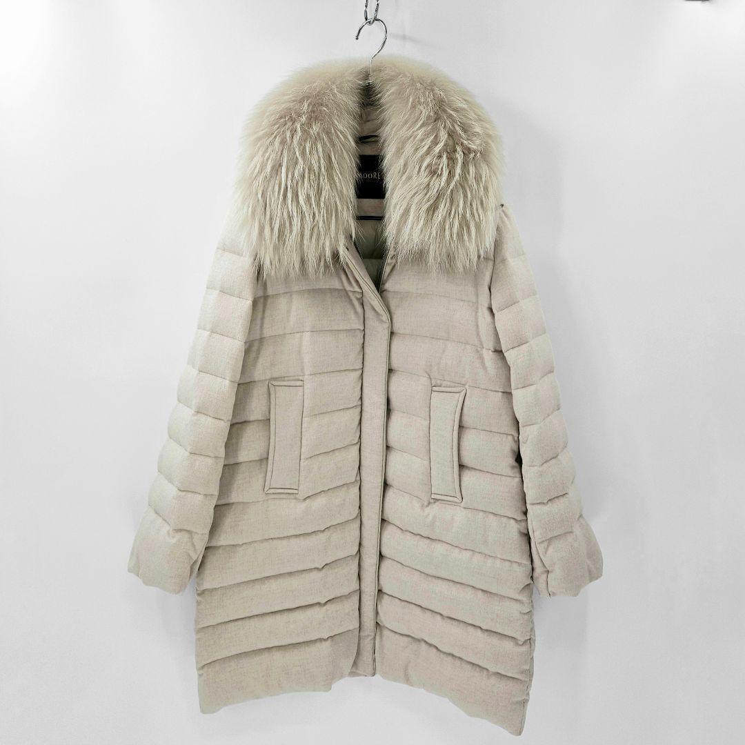 新品同様】ムーレー ウール カシミヤ ダウンコート フォックス 新品同様】ムーレー ウール カシミヤ ダウンコート フォックス