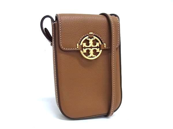 1円 ■新品同様■ TORY BURCH トリーバーチ レザー クロスボディ ショルダーバッグ 斜め掛け メンズ レディース ブラウン系 FH0684