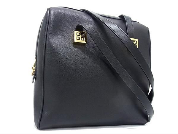 1円 ■美品■ GIVENCHY ジバンシィ レザー トートバッグ ショルダーバッグ 肩掛けかばん レディース ブラック系 BL4484