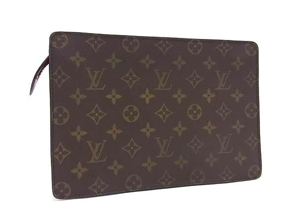 1円 ■美品■ LOUIS VUITTON ルイヴィトン M51795 モノグラム ポシェット オム クラッチバッグ セカンドバッグ ブラウン系 FE4757