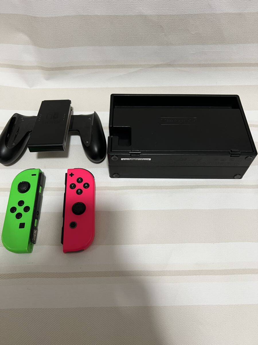 Nintendo Switch Joy-Con ジョイコン ネオングリーン ネオンピンク +スイッチドック