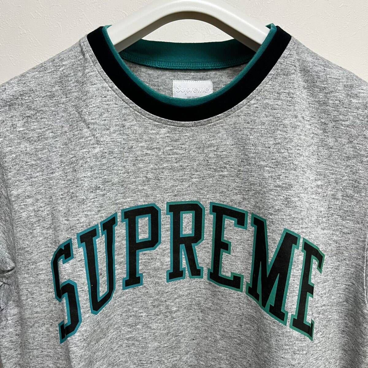 15ss Supreme Arc Logo Double Ringer Top Grey size M 半タグ 15ss Supreme Arc Logo Double Ringer Top Grey size M 半タグ