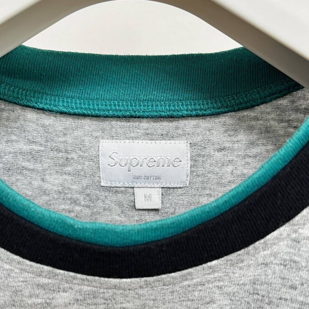 15ss Supreme Arc Logo Double Ringer Top Grey size M 半タグ 15ss Supreme Arc Logo Double Ringer Top Grey size M 半タグ
