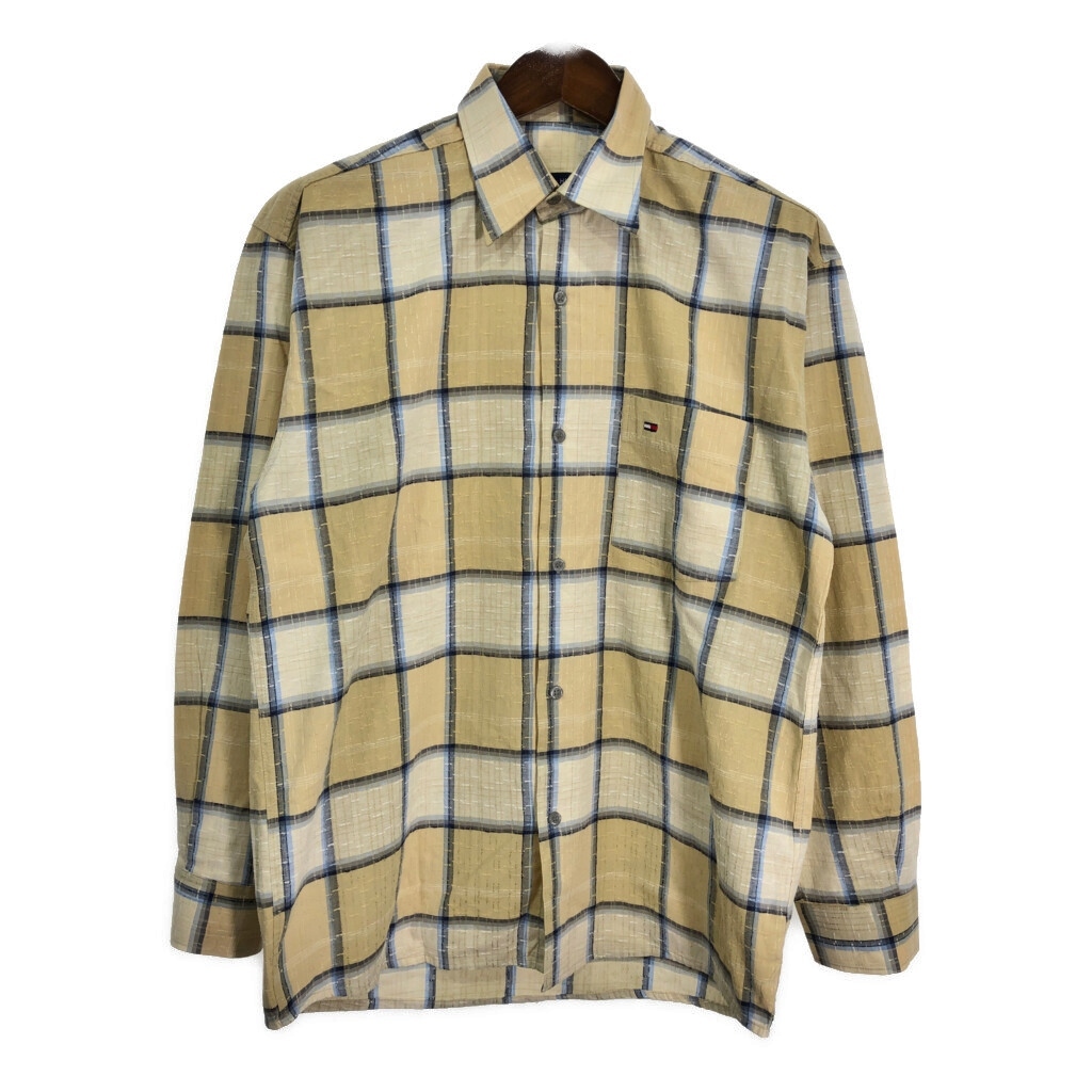 TOMMY HILFIGER Tommy Hilfiger long sleeve shirt check multicolor ( men's L) used old clothes R9095