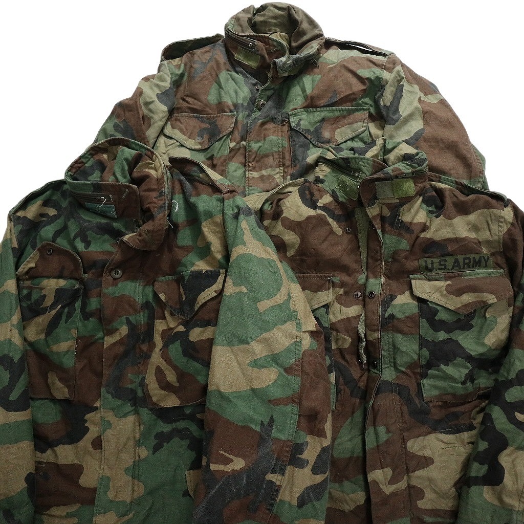 古着卸 まとめ売り 米軍実物 M-65 ジャケット USミリタリー４thプラスチックジップ 3枚セット (メンズ XS /S ) MW3119 1円スタート