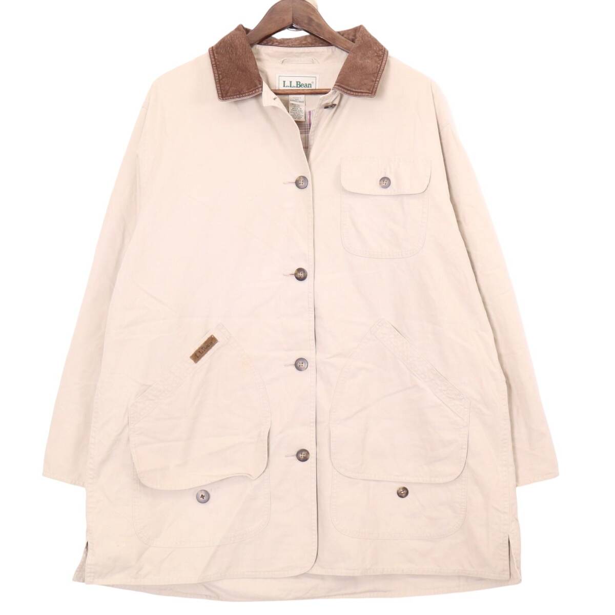 人気 80年代 L.L.Bean エルエルビーン ハンティングジャケット アイボリー (レディース X-LARGE) 中古 古着 A0965 女性用