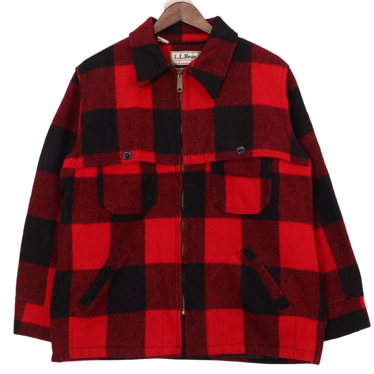 人気満点 (メンズ レッド チェック ジャケット マッキーノ エルエルビーン L.L.Bean 70年代 S相当) A1139 古着 中古 男性用