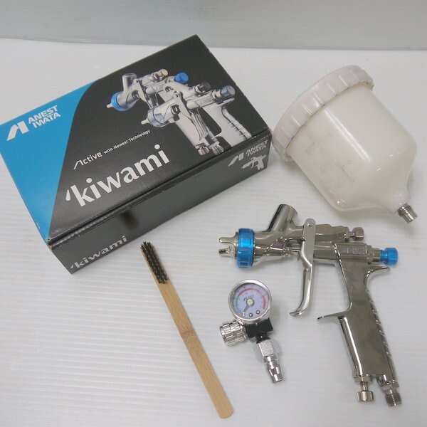 アネスト岩田 キワミWB センターカップスプレーガン KIWAMI3-V14WB2 手元圧力計 400mLセット 自動車補修専用スプレーガン 重力式≡DT4920