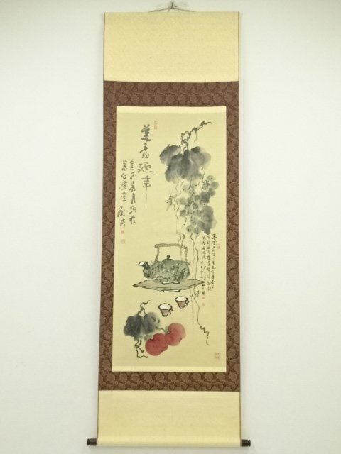 ys7067893; 宗sou ??筆　美意延年　肉筆絹本掛軸