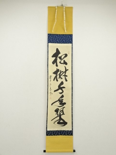 ys7090376; 宗sou 前大徳　佐藤朴堂筆　「松樹千年翠」一行書　肉筆紙本掛軸（共箱）