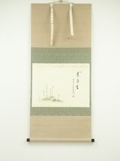 真作/田崎草雲/山水帆船図/絹表装/軸先紫檀/布袋屋掛軸HH-422 真作/田崎草雲/山水帆船図/絹表装/軸先紫檀/布袋屋掛軸