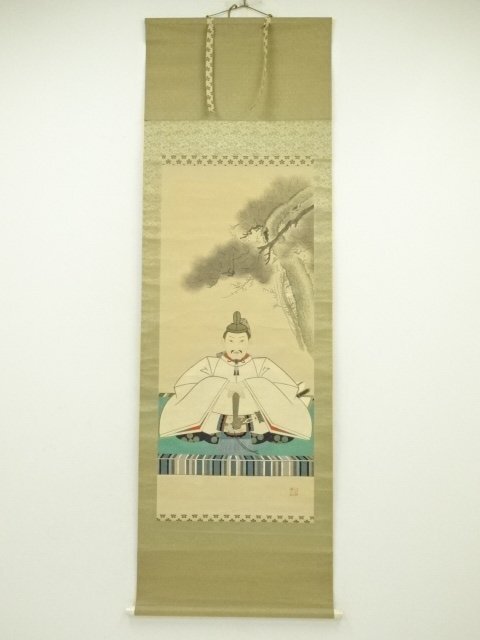 ys7134065; 宗sou 春堂筆　人物画　肉筆絹本掛軸（共箱）