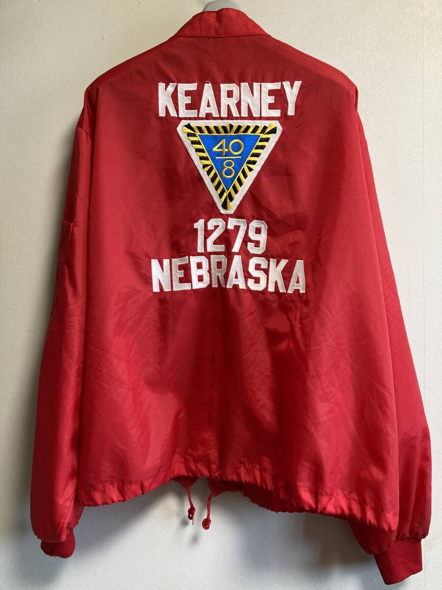 !_70s 80s Vintage воротник-стойка NEBRASKA звезда статья флаг нашивка рейсинг нейлон жакет куртка от дождя Work жакет 
