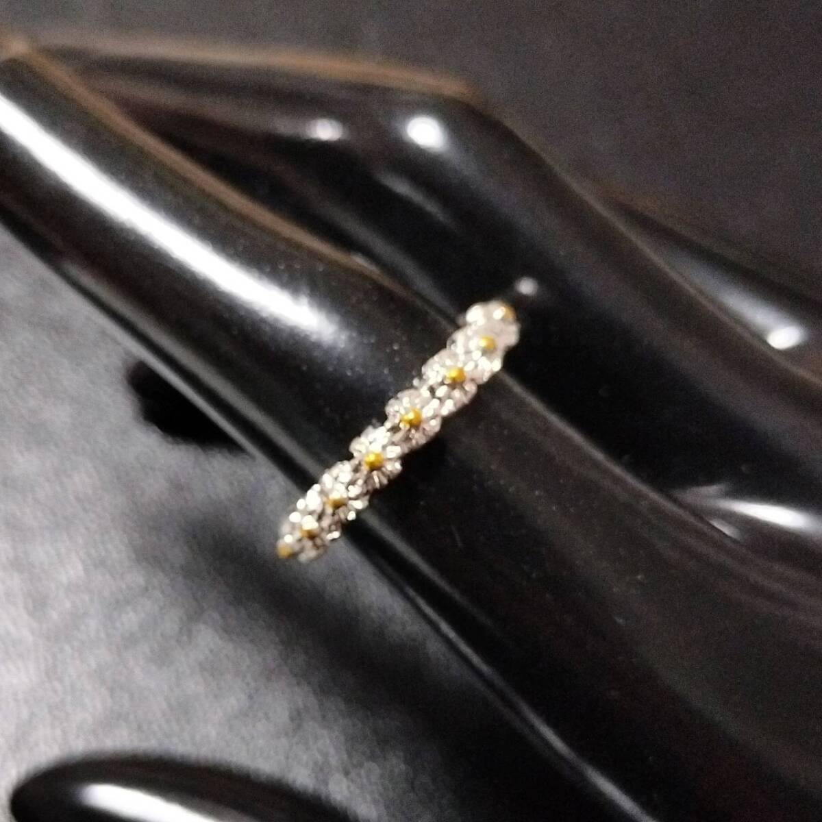 新品未使用 オープンリング 指輪 シルバー 花 フラワー デイジー 調節可能 レディース 韓国 フリーサイズ 婚約 結婚式 オシャレ #D187-3_画像4