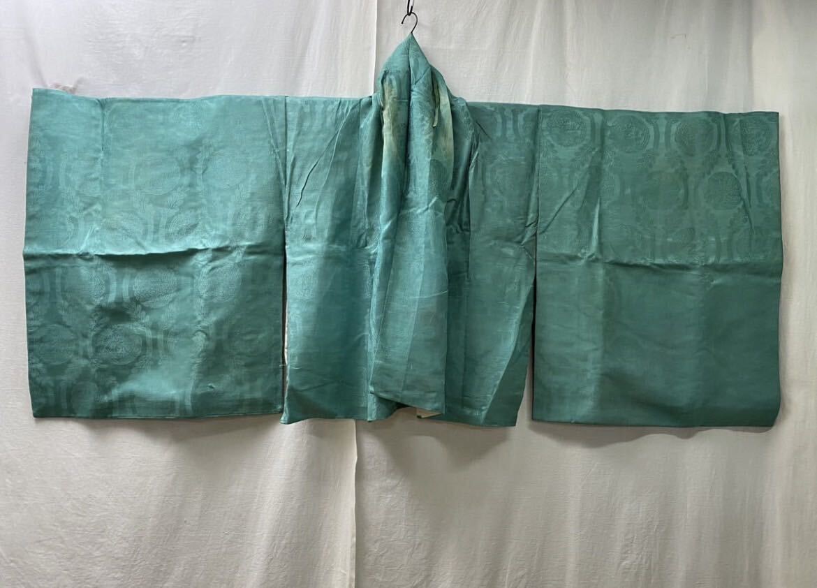 【609】送無 浄土真宗 御本衣 居士衣 緑色 袈裟 法要 葬儀 仏具 僧侶 法衣 装束 仏教 96