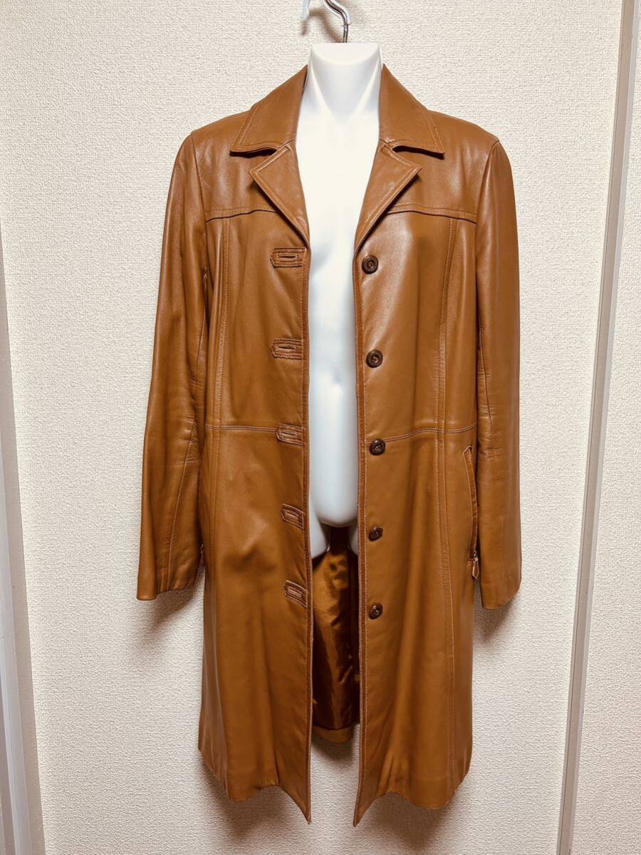 【中古】 バーバリー ラムレザー レザーコート サイズ：38