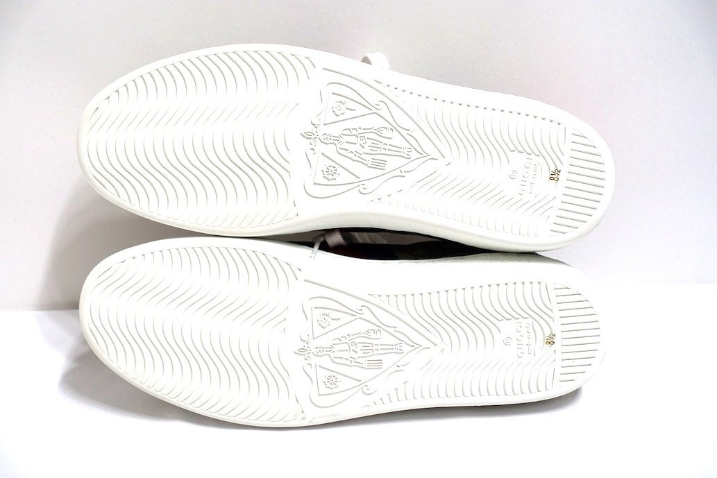 定価10.7萬(wàn) 新品未使用 GUCCI グッチ NEW ACE エース GGスプリーム BEE スニーカー 548950 レザー メンズ 8 1/2 シューズ 27-27.5cm位