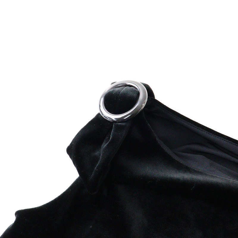 フォクシーニューヨーク VELOUR NOIR by FOXEY NEW YORK ベロア ノースリーブ チュニック 38/ブラック 光沢 ベルベット【2400013997607】_画像6