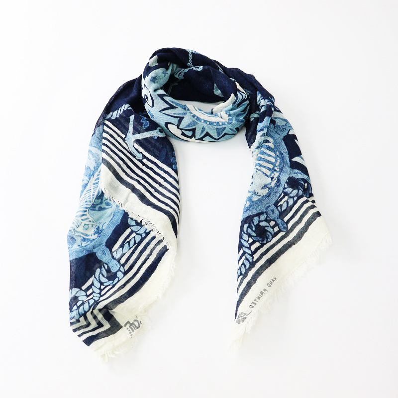 45rpm  大判ストール　インディゴ 45R 超大判 シャリ感 インディゴ ガーゼ ストール 45rpm - メルカリ