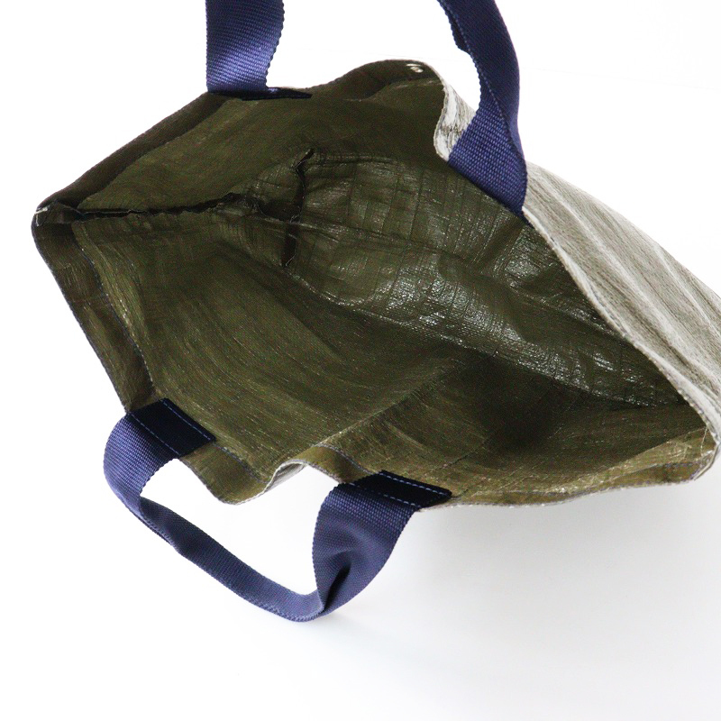 エルベシャプリエ Herve Chapelier 2012PP マルシェバッグ /ネイビー オリーブ PPトートバッグポリエチレン×ポリアミド【2400014074734】