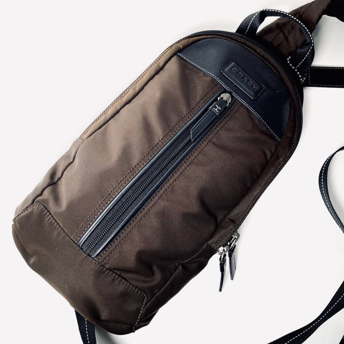 1円～【 極美品 】 コーチ COACH ボディバッグ ショルダーバッグ ビジネスバッグ レザー メンズ レディース ブラウン 斜め掛け 