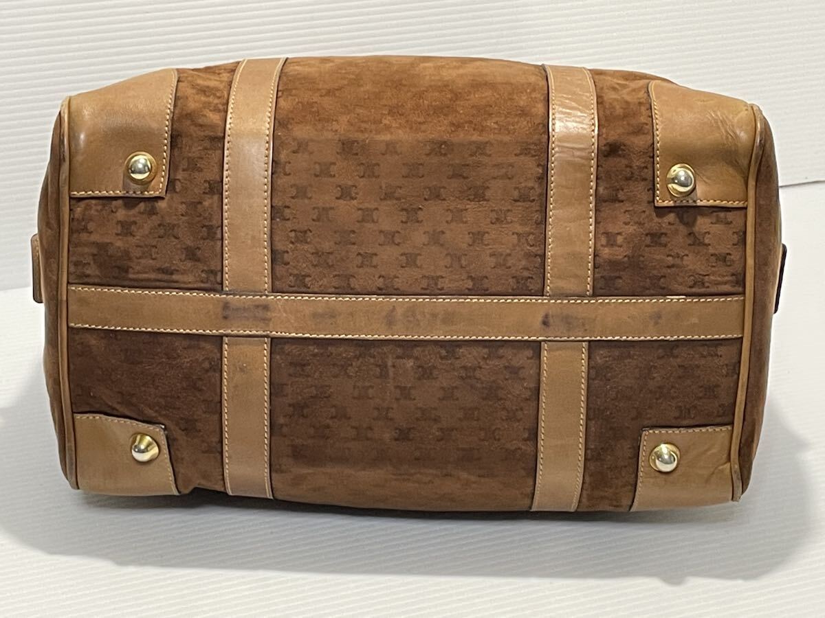 N■ CELINE セリーヌ オールドミニボストンバッグ マカダム スエード レザー
