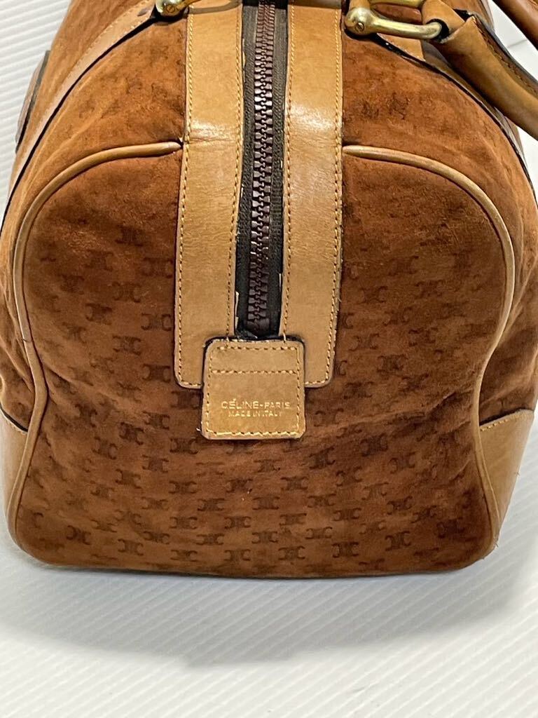 N■ CELINE セリーヌ オールドミニボストンバッグ マカダム スエード レザー