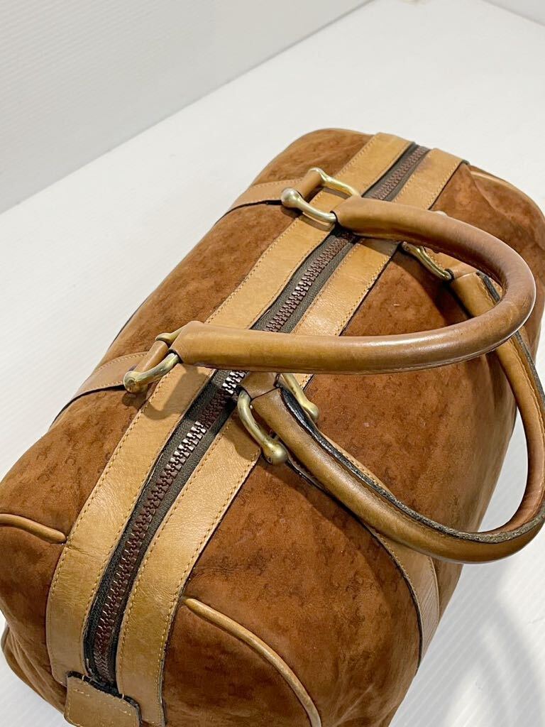 N■ CELINE セリーヌ オールドミニボストンバッグ マカダム スエード レザー