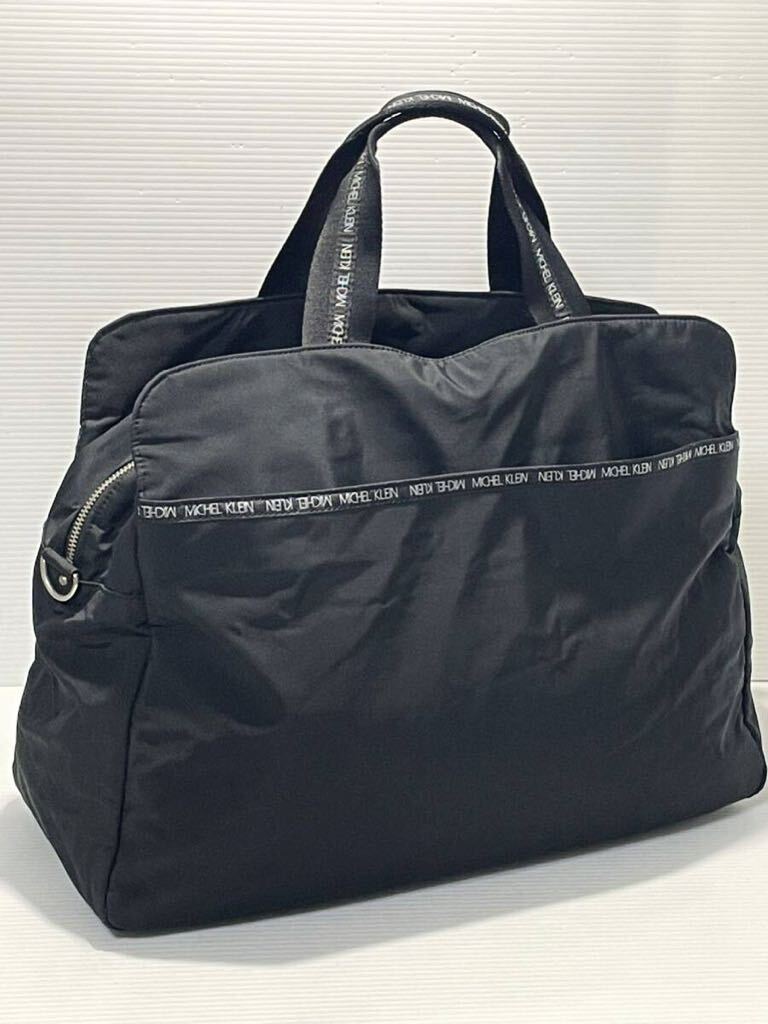 A045# почти новый товар # Michel Klein сумка "Boston bag" портфель "мамина сумка" нейлон большая вместимость легкий водонепроницаемый многофункциональный чёрный 