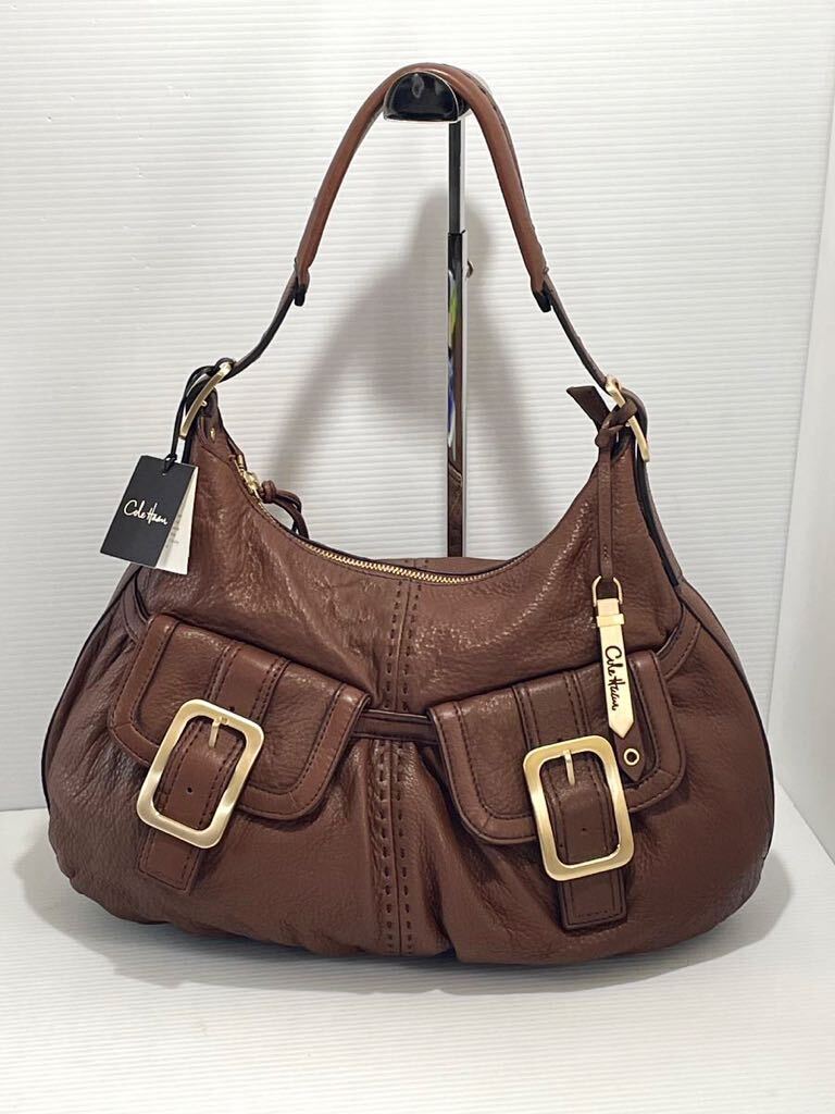 t01■ タグ付き新品 コールハーンCole Haan 本革 ハンドバッグ ワンショルダーバッグ ブラウン 定価 3. 3萬円ほど