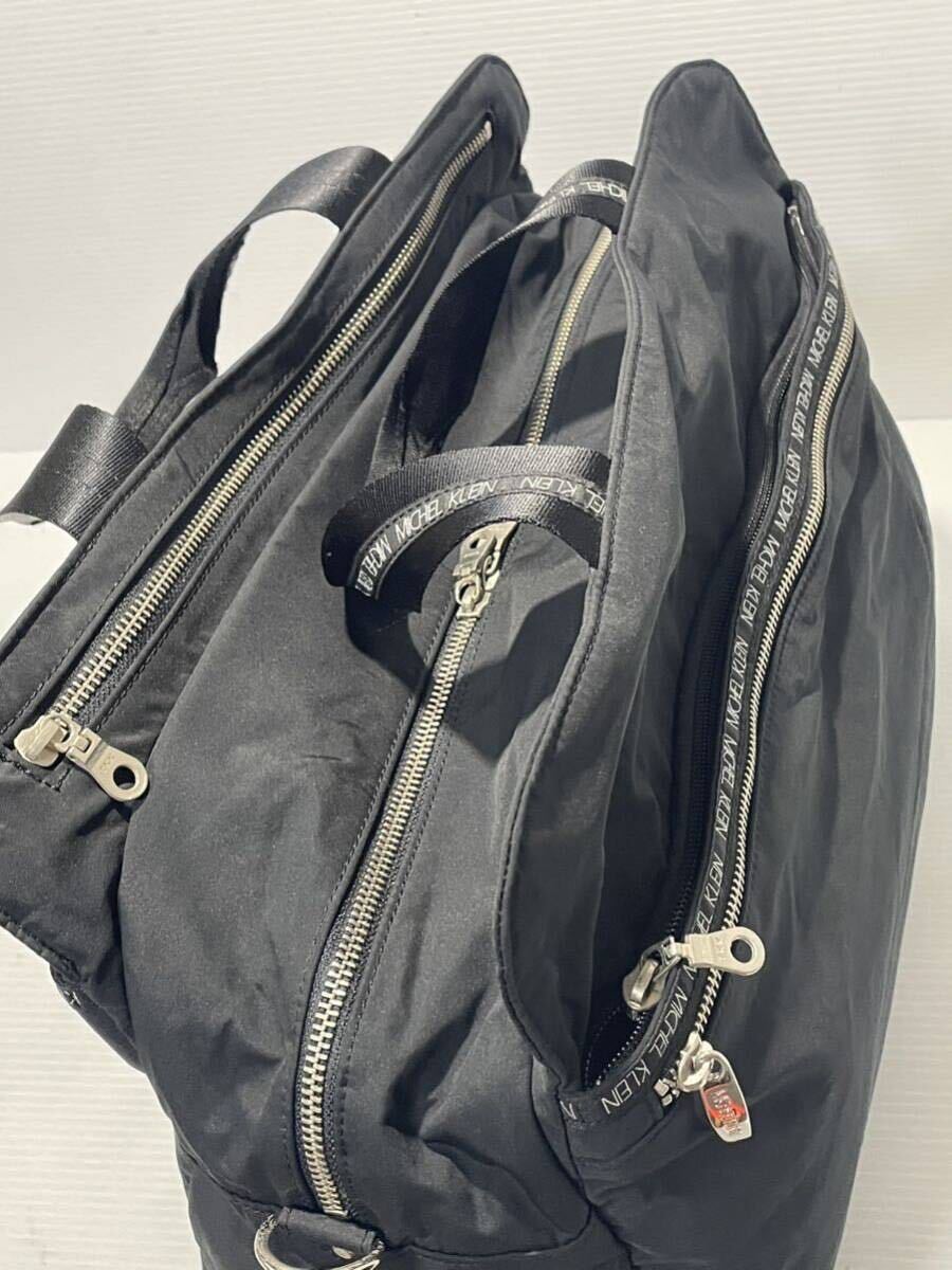 A045# почти новый товар # Michel Klein сумка "Boston bag" портфель "мамина сумка" нейлон большая вместимость легкий водонепроницаемый многофункциональный чёрный 