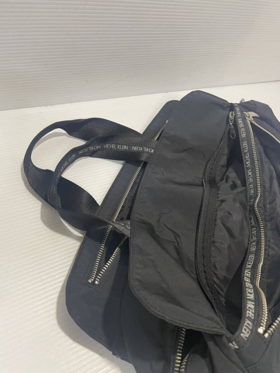A045# почти новый товар # Michel Klein сумка "Boston bag" портфель "мамина сумка" нейлон большая вместимость легкий водонепроницаемый многофункциональный чёрный 