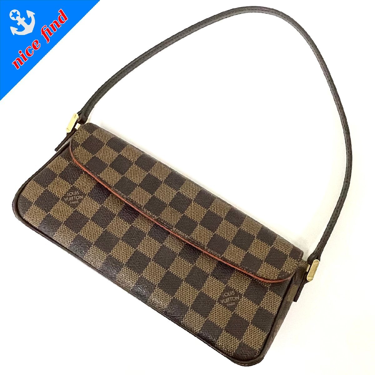 ◆ルイ ヴィトン LOUIS VUITTON◆ダミエ レコレータ N51299 セミショルダーバッグ ハンドバッグ エベヌ レザー レディース