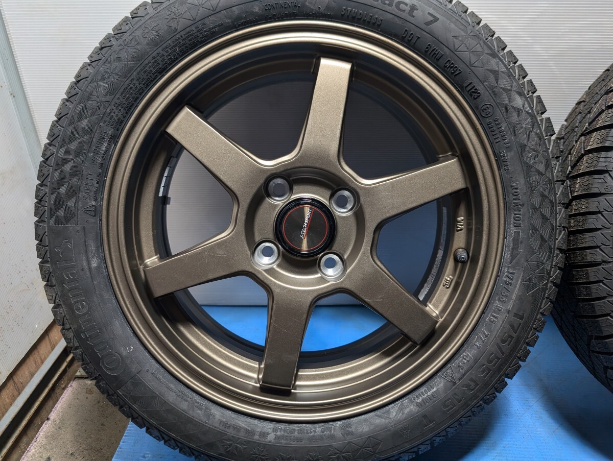!_*J-TECK bronze * новый товар зимний CONTINENTAL VIKINGCONTACT7* высокий Mirage Roo mi-*175/55R15*15×5.5 4 дыра PCD100 *A0898