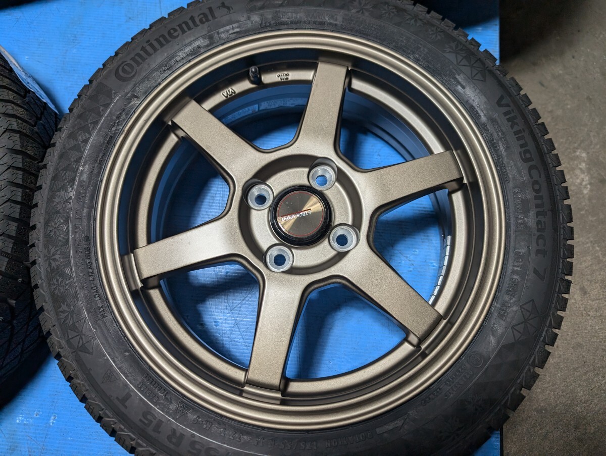 !_*J-TECK bronze * новый товар зимний CONTINENTAL VIKINGCONTACT7* высокий Mirage Roo mi-*175/55R15*15×5.5 4 дыра PCD100 *A0898