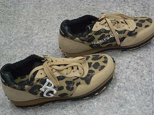 o bargain *2R use *PEARLY GATES Pearly Gates camouflage 25.5cm spike less golf shoes light brown group *