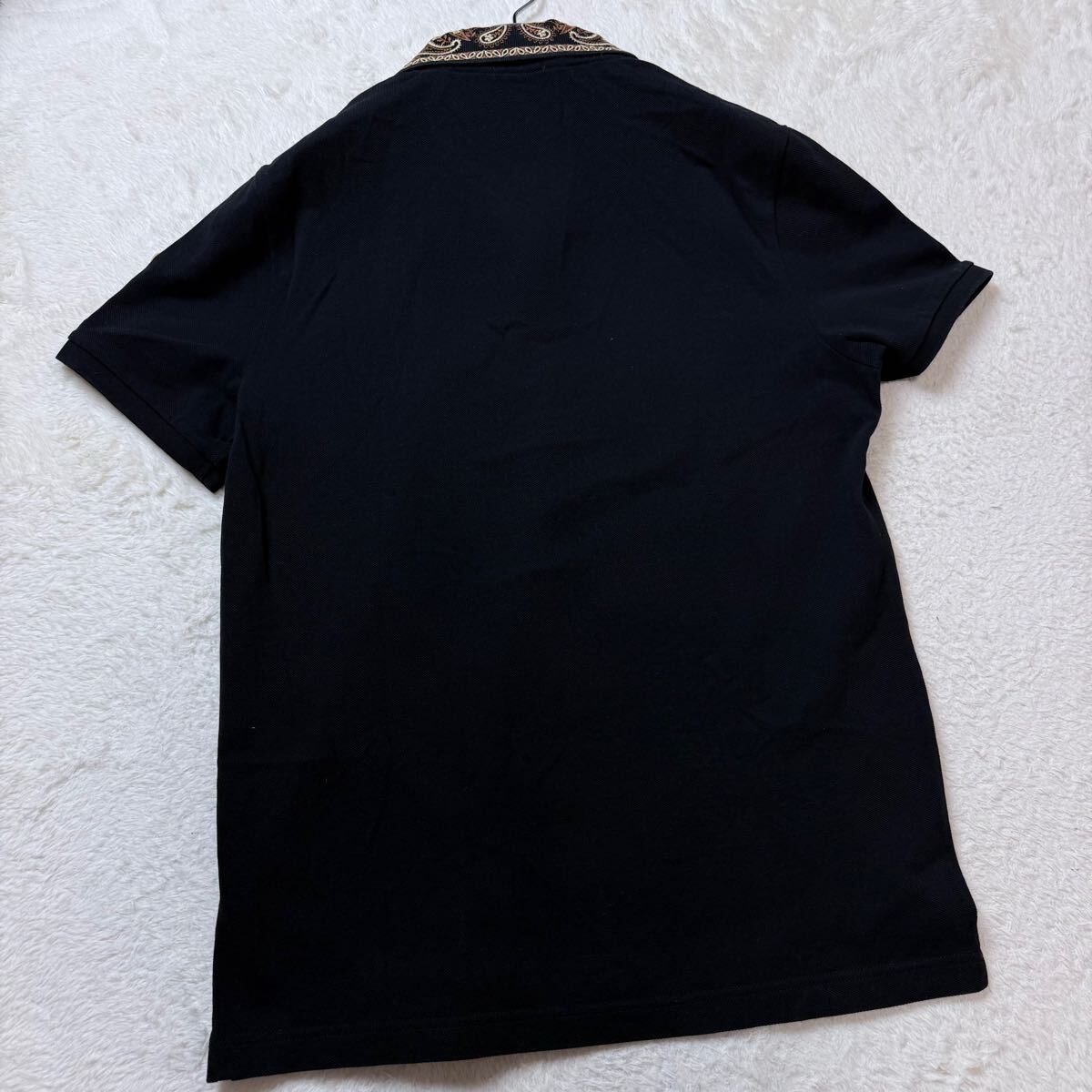 極美品 MONCLER マグリア ポロシャツ シグネチャー 総ロゴ刺繍 黒 S 極美品/希少デザイン】MONCLER モンクレール マグリア 半袖