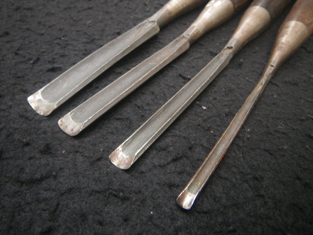 突き鑿 丸 4本 15mm 12mm 9mm 5mm 突き鑿 丸 4本 15mm 12mm 9mm 5mm