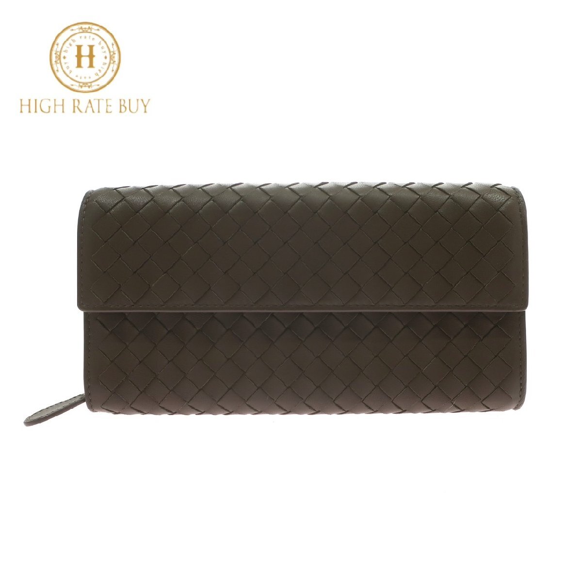 【新品同様】BOTTEGAVENETA ボッテガヴェネタ イントレチャート 長財布 150509 レザー オリーブグリーン ウォレット メンズ レディース